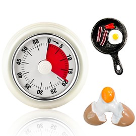 Kitchen Timer Egg Timer Mechanical Egg Timer Magnetic 1-60 Minutes Countdown Timer Kitchen Clock with Magnetic Base Egg Timer for the New Year for Kitchen, Cooking, Baking (Comes with Two Fridge