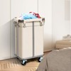 Laundry Basket with Wheels, Rolling Laundry Hamper with Removable Bag,
