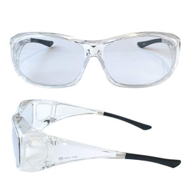 PP (Phenol Phthalein) Blue Light Cut Over Glasses, Long Life, Anti-Fog, Light Color, Pollen Fever, Windproof, Dustproof, ANTI-FOG, UV Protection, UV Protection, Sunglasses, Unisex (Clear/Light Smoke)