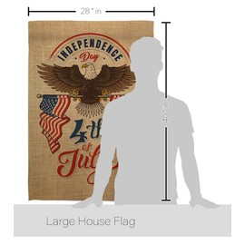 July 4th Freedom House Flag - Pack Patriotic Fourth of Independence Day Fireworks BBQ United State American USA Applique - Decoration Banner Small Garden Yard Gift Double-Sided Made In 28 X 40