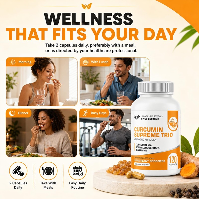 Curcumin Supreme Trio with 95% Curcumin, Boswellia Serrata & BioPerine®