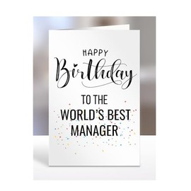 Happy birthday to the world's best Manager card, gifts for men, women, greetings card, presents for christmas,A5-83_125