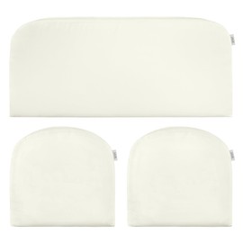 RSH DECOR: Sunbrella 3-Piece Foam Wicker Cushion Set | Standard Size | Crafted with Sunbrella Performance Fabric | Outdoor Loveseat & U-Shaped Seat Cushions | Canvas White