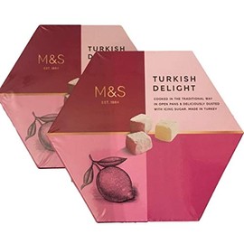 Marks and Spencers Turkish Delight (2 x 350g) Traditional Marks and Spencer Favourite. 2 M&S Turkish Delight Boxes in Rose and Lemon Flavour