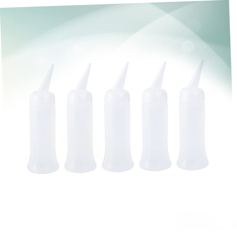 BIUDECO 5pcs Hairdressing Scale Applicator Bottles Graduated Measurement Small Shampoo