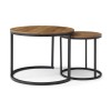 Set 2 Nesting Coffee Table Side/End Tables Durable Metal Frame-Modern