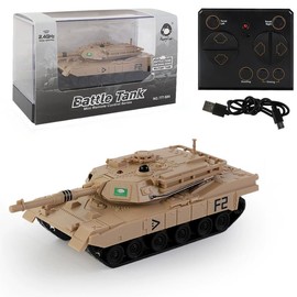 2.4GHz 9-Channel Remote Control Tank Toy - Mini RC Combat Vehicle with Sound, Lights, and Rotating Turret for Boys and Girls
