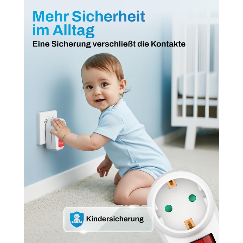 feletec Switchable Socket with Switch, Socket Switch, 2 Pin, Switched