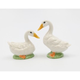 Fine Ceramic Country Goose Salt & Pepper Shakers Set, 3-3/8" H