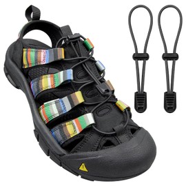 Elastic Shoelaces for Keen Newport Water Sandal No Tie Shoe Laces Replacement Stretchy Bungee Strings(Color:Black,Size:54Inch)