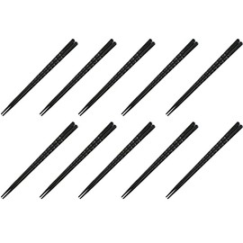 Fukui Craft Chopsticks PBT Resin Chopsticks, Made in Japan, Dishwasher Safe, Tortoise Shell Chopsticks, Black, 8.9 inches (22.6 cm), Made in Japan (10 Pairs)