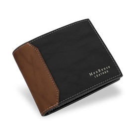 WisePoint Wallet for Men, PU Leather Wallet Men's Bifold Wallet with 6 Card Slots, Credit Card Holder for Shopping, Business, Travel, black, S, Minimalist