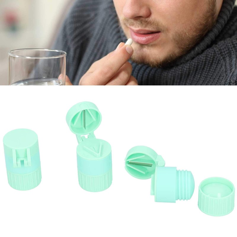 Pills Crusher with Stainless Steel Blade, Easily Grind Fine Powder,