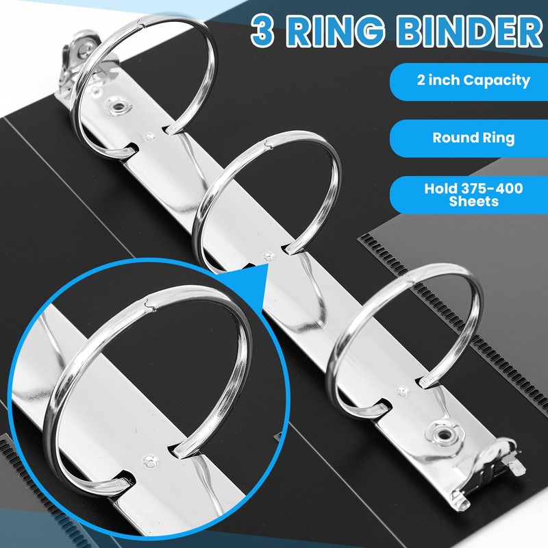 Henoyso 6 Pcs 2 Inch Mini 3 Ring Binders with