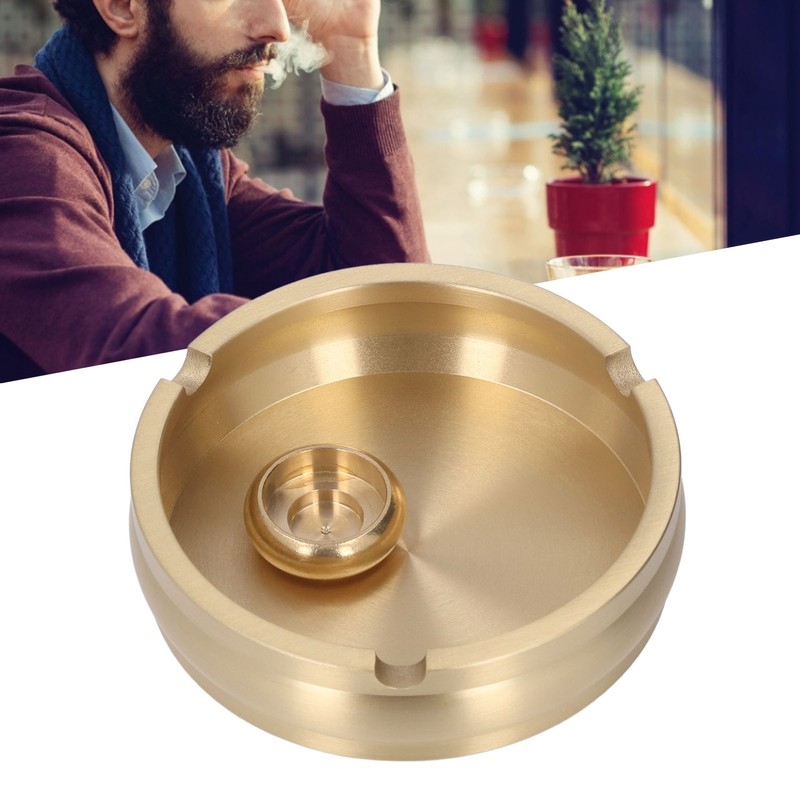 Brass Ashtray Handcrafted Modern Stylish Style Easy Cleaning Portable Decorative