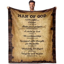 YDAISCU Man of God Throw Blanket 60"X50", Religious Gifts for Men Faith, Christian Gifts for Men, Catholic Gifts for Men, Spiritual Gifts for Men, Bible Gifts, Encouragement Birthday Gifts for Men