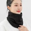 Warm Knitted Fleece-Lined Neck Warmer Muffler Black 4ea