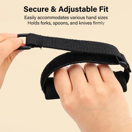 Universal Adaptive Utensil Strap Holder, Adjustable Wrist Cuff for Weak Grip & Limited Mobility, Eating Assistance Cuff for Daily Living (3 Pack)