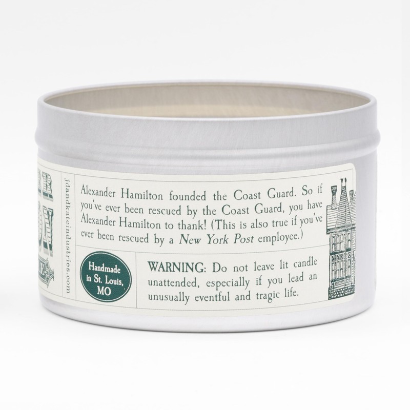JD and Kate Industries Alexander Hamilton Scented Candle | Hand-Poured