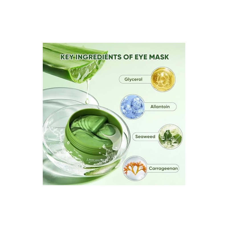 Parches de ojos Aloe Vera 60 Piezas, Parches para las