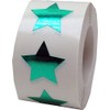 Metallic Green Star Shape Stickers 0.75 Inch 500 Adhesive Labels