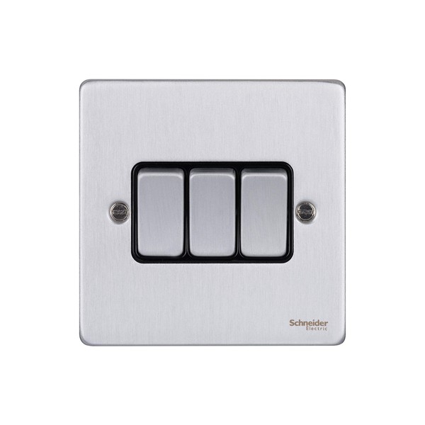 Schneider Electric GU1532BBC Ultimate Low Profile brushed chrome Black insert