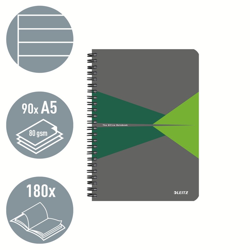 Leitz Office College Pad - A5 Lined Notebook with PP