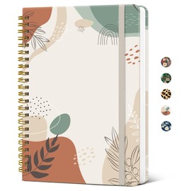 Pretty Cute Lined Spiral Journal Notebook for Women, Aesthetic College Ruled Notebook for Work & Note Taking, A5 Hardcover Journal for Writing, 140 Pages, Abstract