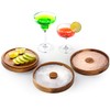 Nucookery 3-Tier Wood Bar Glass Rimmer, 5.6" Margarita Salt Rimmer
