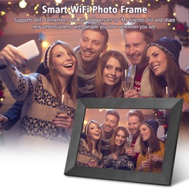 Andoer 10.1 Inch Smart WiFi Photo Frame Digital Picture Frame HD IPS Touch-screen 1280*800 Photo 1080P Video 16GB Storage Supports Auto Rotation Photo Sharing via APP