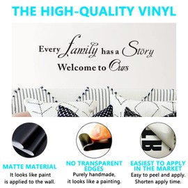 Inspirational Quotes Family Wall Decals: Home Vinyl Art Wall Stickers for Kitchen Living Room - Every Family Has a Story 34.3" X 11"