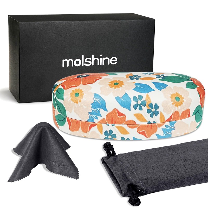 molshine Hard Shell Sunglasses Case,Classic Large Glasses Case for Sunglass,