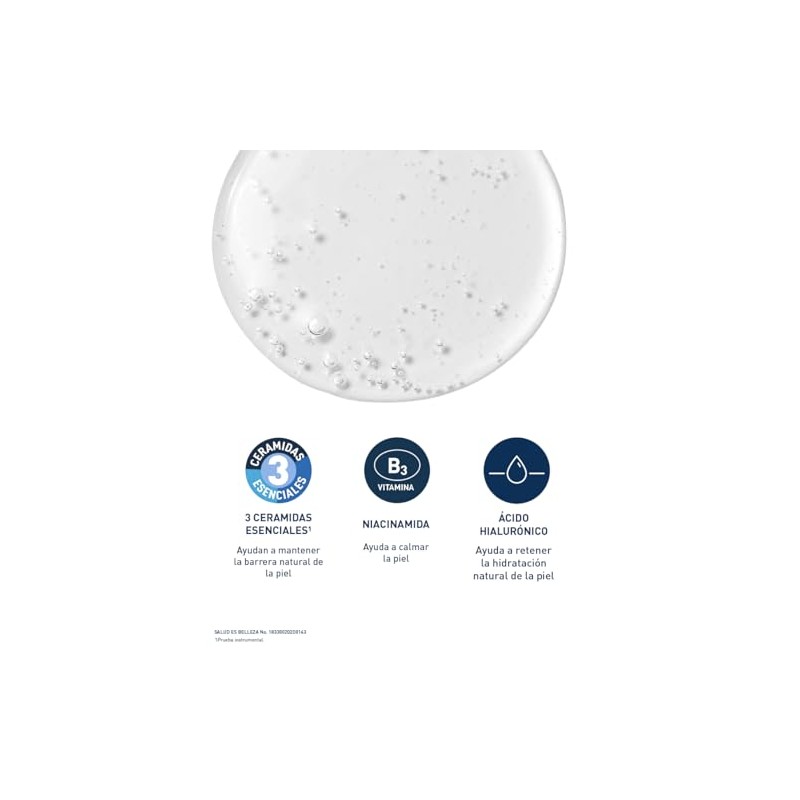 Cerave Gel Limpiador Espumoso Piel Normal Grasa Ceramidas Esenciales Niacinamida