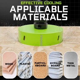 FROOOK 6"(152mm) Bi-Metal Hole Saw with Arbor-Multi-Material Cutting Kit for Thin Iron, Wood & Drywall - High-Speed Steel Teeth with Smooth Cutting Edge, Fast Chip Removal & Bonus Dust-Proof Bag