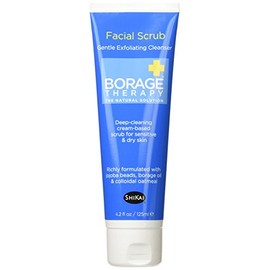 ShiKai Borage Therapy - Exfoliating Facial Scrub, Plant-Based Exfoliating Cleanser, Gently Clears Dirt, Oil & Dead Skin Cells, Borage Oil Repairs & Rebuilds Skin (Fragrance-Free, 4.2 Ounces)