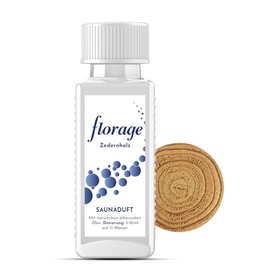 Florage 100 ml Sauna Infusion Cedar Wood – 50 Years of Experience as a German Fragrance Manufactory, High Yield Infusion for the Sauna, Many Infusion Fragrances, Vegan and No Animal Testing, Also as a