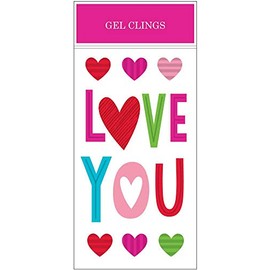 Impact Innovations Valentines Colorful Love You Window Gel Cling, 5.5 x 12