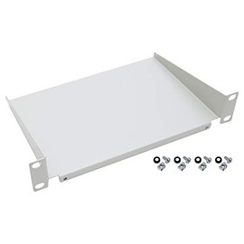 HMF 63399-07 Shelf for Server Cabinet, 10 Inches, 1 U, 150 mm Depth, Light Grey