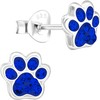JAYARE Childrens Silver 925 Girls Paw Stud Earrings Dogs Cats