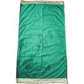 Prayer Mat /rug with Prayer Beads Tasbih mihran style Islamic Namaz Lightweight soft Muslim Carpet Turkish Janamaz Namaz Sajadah, Ideal for Travel/Home/Office/Masjid/Hajj/Umrah (Green)