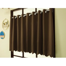 Katenya Outlet Flameproof Blackout Class 1 Cafe Curtain [Piti] Walnut Brown Color Width 145cm Length 70cm 1 Panel