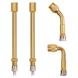 Pinsheng Tyre Valve Extension Adapter 100 mm Brass Valve Extenders Tyre Valve Extension Rod for Motorcycle, Bicycle, Car, Scooter Pack of 2