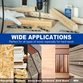 Sali 14PCS Brad Point Wood Drill Bit Set 5/16" Carbon Steel Wood Drill Bit Set for Hardwood, Plywood, Plastic Round Holes in All Types of Wood Perfect for DIY Woodworking Carving Engraving Drilling