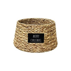 Rae Dunn Christmas Tree Collar - Base Decoration to Cover Artificial Christmas Tree Stand – Natural Woven - Rustic & Farmhouse Holiday Decorations - Christmas Tree Collars for Artificial Trees