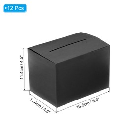 PATIKIL Cardboard Raffle Box, 12 Pcs 6.5 x 4.5 x 4.5 Inch Ballot Box with Removable Header Board for Suggestion, Collection, Tip, Donate, Voting, Black