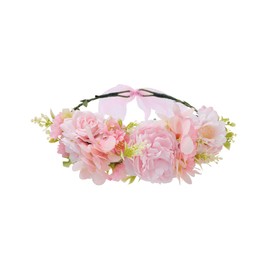 Kajeer Flower Wreath Hair Accessories for Women - Festival Flowers Hair Accessories Crown Headband Adjustable Band Length Wedding Floral Headpiece for Dress