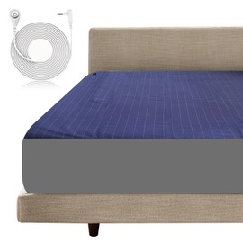 Grounding Sheet Blue Color with Grounding Cord, Grounding Sheet for Sleep, 10% Silver Fiber Grounding Sheet for Bed (60IN 80IN)