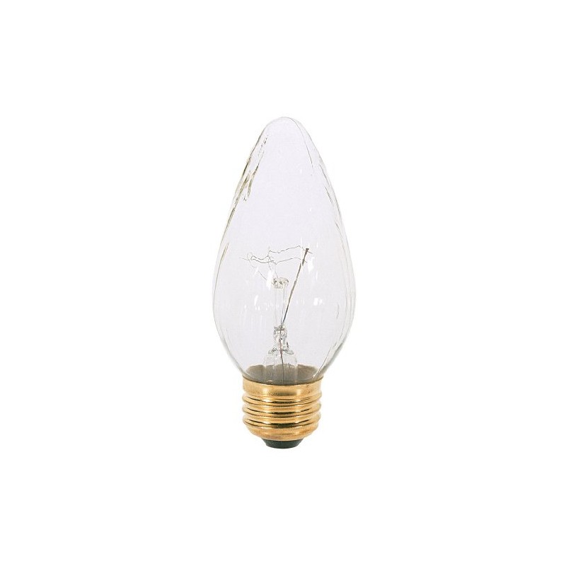 Satco S3363 120V Medium Base 25-Watt F15 Light Bulb, Clear