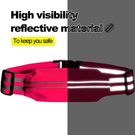 Oeyliz Running Belt Running Fanny Pack for Women and Men Phone Holder Runners Pouch Waist Belt Reflective Runners Belt Money Belt Exercise Waist for Workout Jogging Running Gear Accessories (Pink）