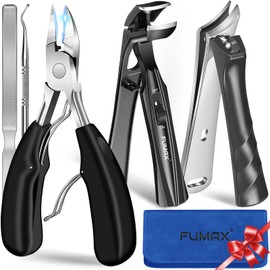 Toenail Clippers for Thick Toenails for Seniors, Angled Large Toe Nail Clippers Set for Men, Heavy Duty Ingrown Toenail Clippers with Wide Opening, Long Handle, Ergonomic Head, Gifts for Men & Women